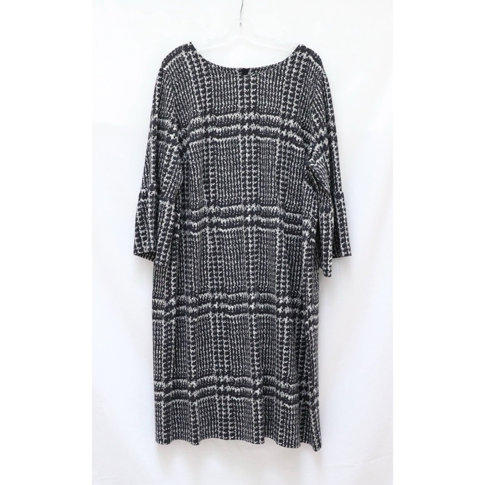 NWT Talbots Bell Sleeve Gala Glen Plaid Sheath Dress 22W black white office work - Picture 2 of 8
